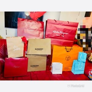 Assorted luxury shopping bags